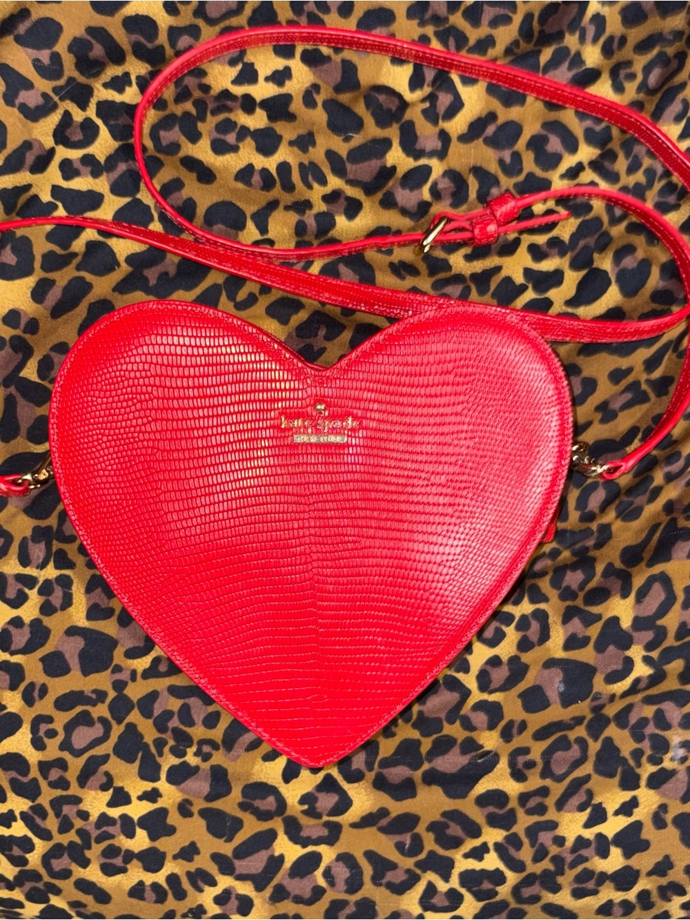 kate spade “secret admirer” Red Heart-Shaped Crossbody Bag